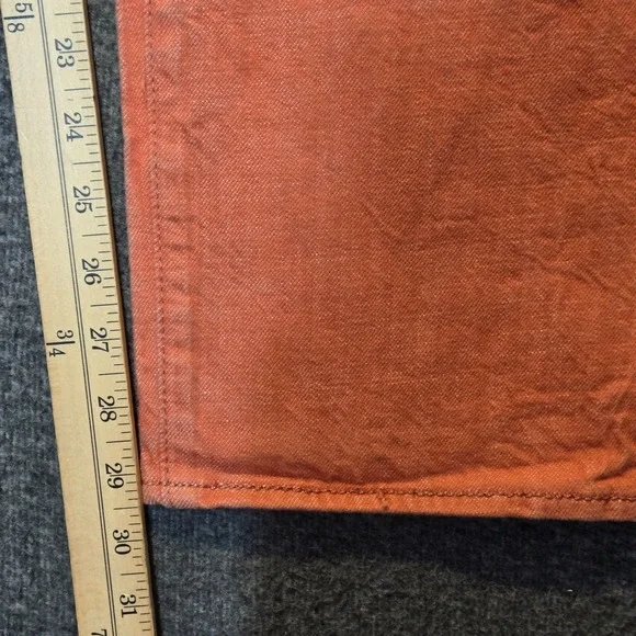 Levis 501 White Oak Cone Denim Jeans Button Fly Salmon Orange Mens Fit Sz 32x29 - Picture 5 of 14